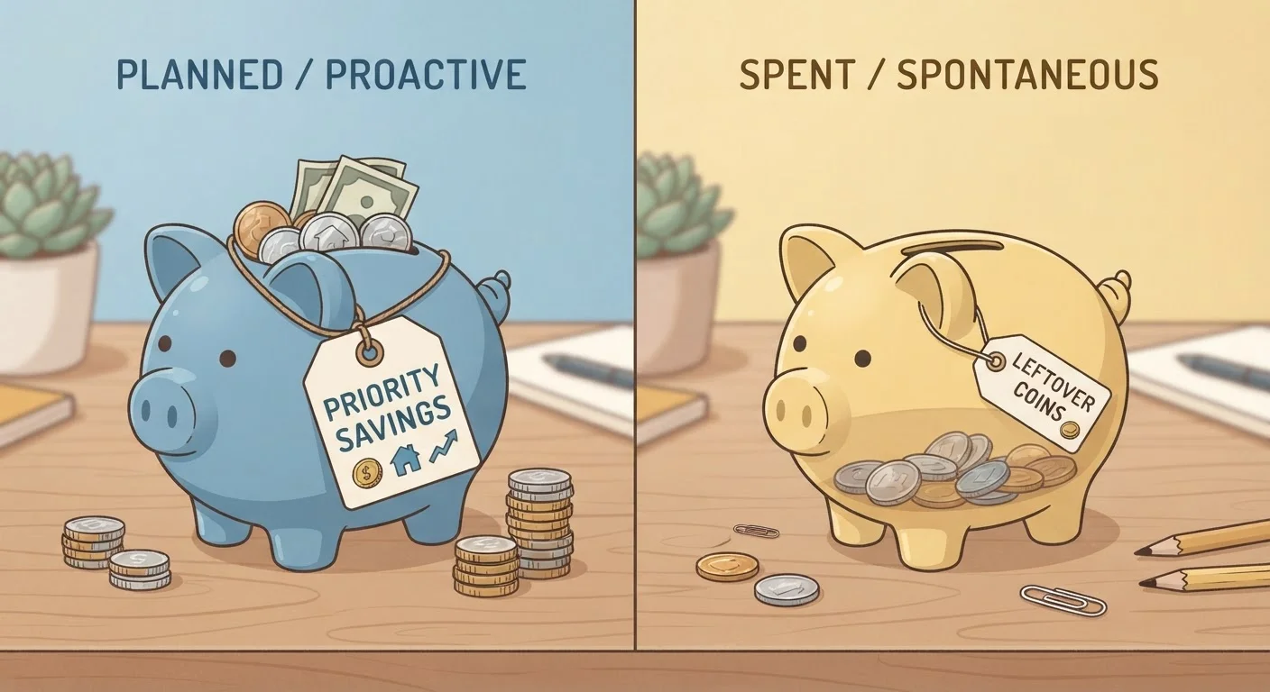 Pay-Yourself-First vs. Save-What's-Left: Two Schools of Saving Compared